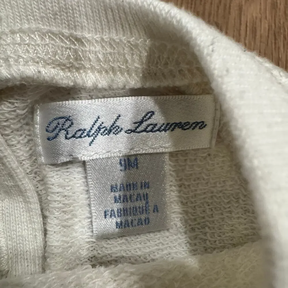 Ralph Lauren Polo Bear Sweater Sweatshirt Dress Baby Girl Size 9M Months